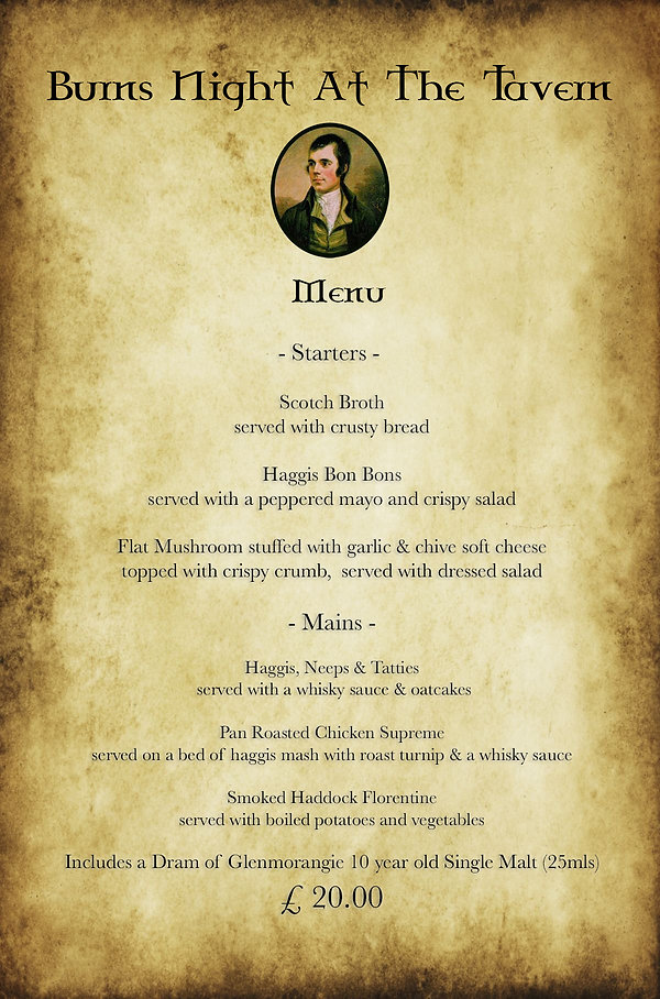 BURNS NIGHT 2020 MENU thecastletavern